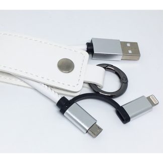 สายชาร์จพวงกุญแจ 2 in 1 iPhone+Micro USB