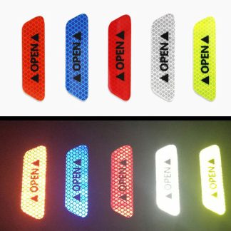 สติ๊กเกอร์สะท้อนแสง open ใช้สำหรับติดรถยนต์ 4 ชิ้น/1 ชุด