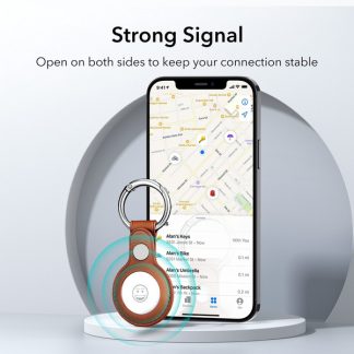 พวงกุญแจ AirTag แบบหนัง เคสป้องกันการตกหล่น ห้อยง่าย พกสะดวกสำหรับ Apple AirTag