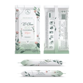 ทิชชู่เปียก B-Clean Eco Cleansing 20 แผ่น ผ้าเช็ดทำความสะอาด สูตรเข้มข้นในการถนอมผิว