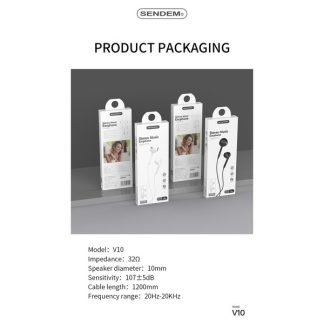 หูฟัง Sendem V10 มีไมค์ในตัว ทรง EAR-POD ประกันศูนย์ 1 ปี