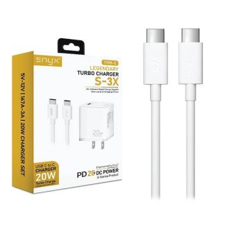 ชุดชาร์จ ENYX S-3X Quick charge 20W(สายชาร์จพร้อมหัวชาร์จในกล่องเดียว)